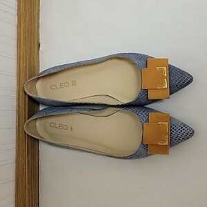 Cleo B x Anthropologie, women's leather flats sz 39 euro (US 8)